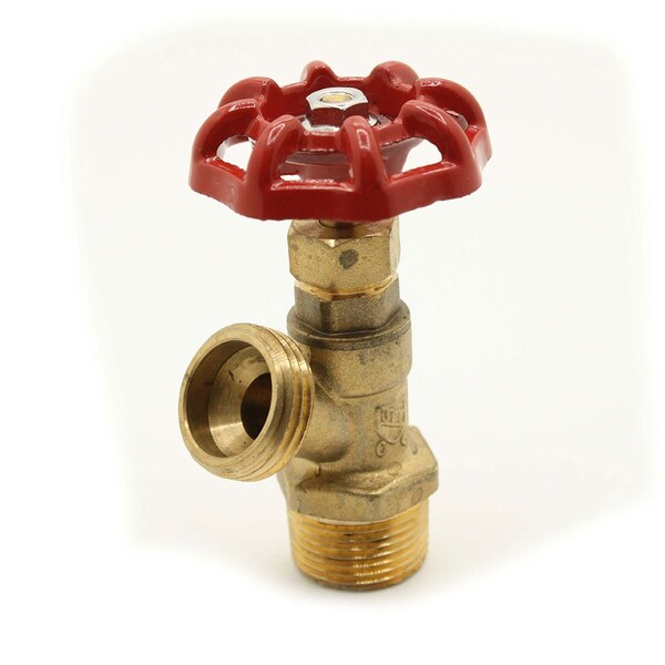 Thrifco Plumbing 1/2 Inch MIP x 3/4 Inch GHT Brass Boiler Drain Valve 6415128 - main